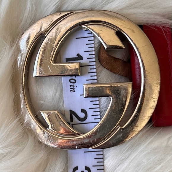GUCCI Interlocking G Logo Red Authentic Men’s Belt - Picture 9 of 12